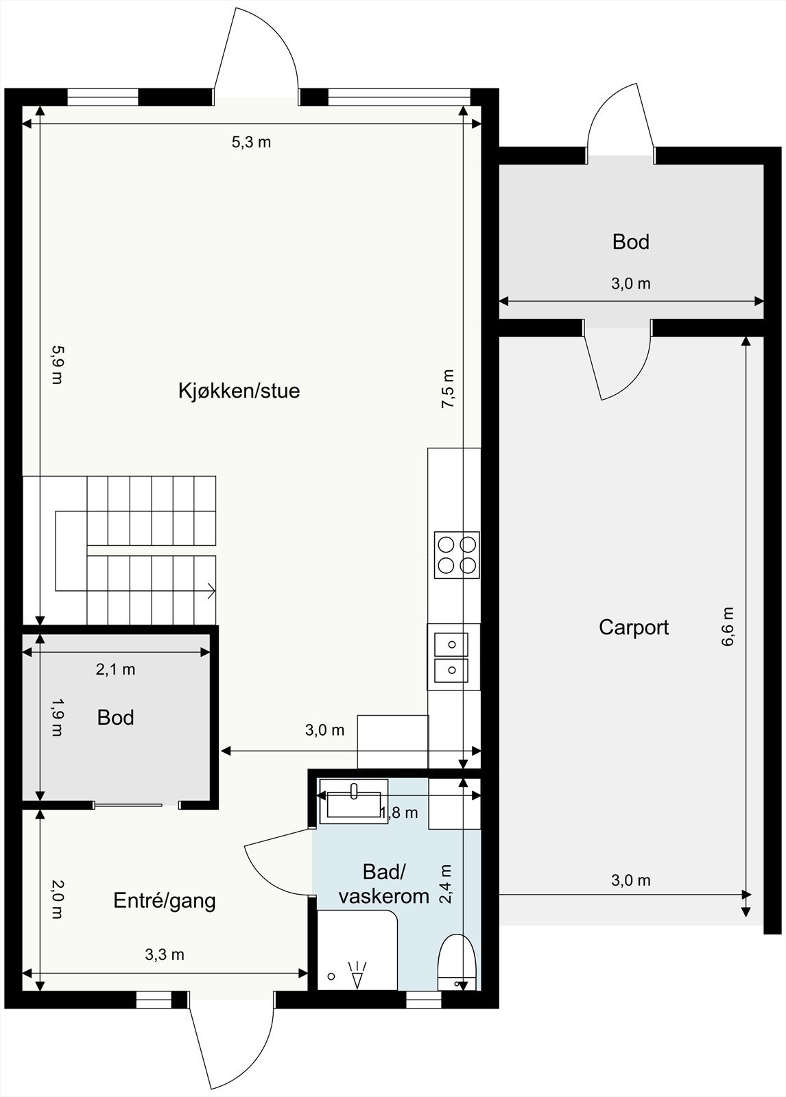 Plantegning 1.etasje. Galleribilde