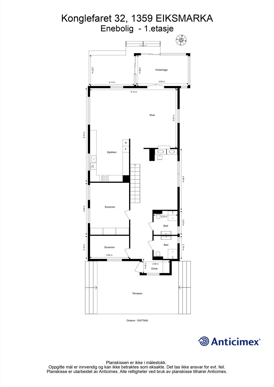 Plantegning 1. etasje Galleribilde