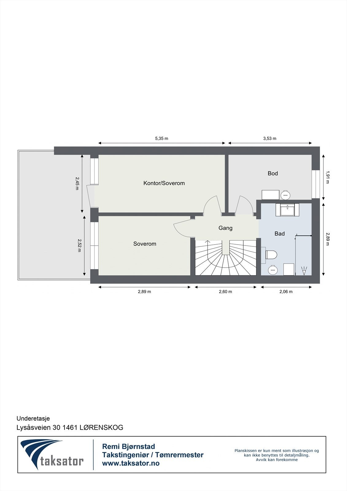 Plantegning underetasje Galleribilde