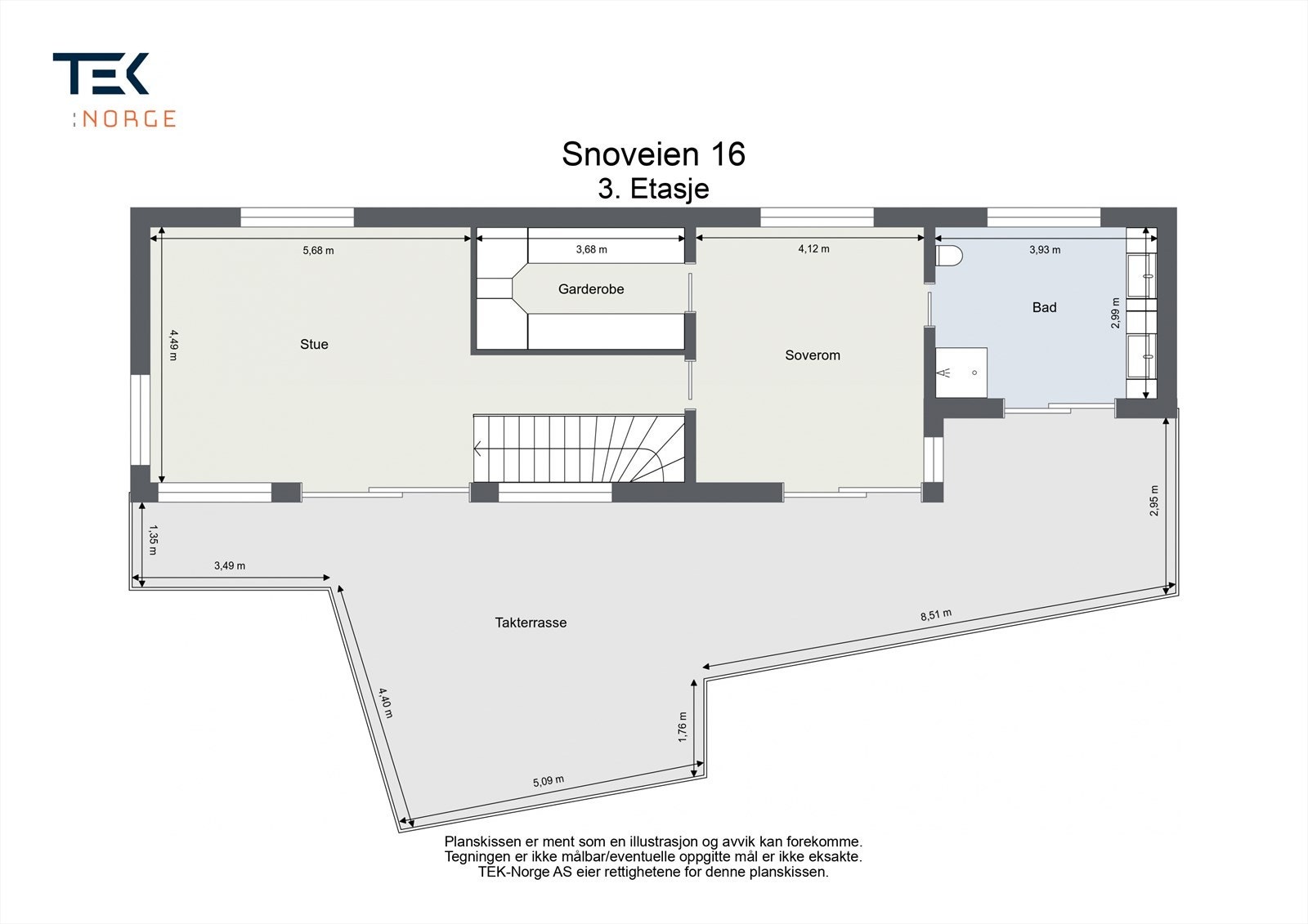 Plantegning 3. etasje. Galleribilde