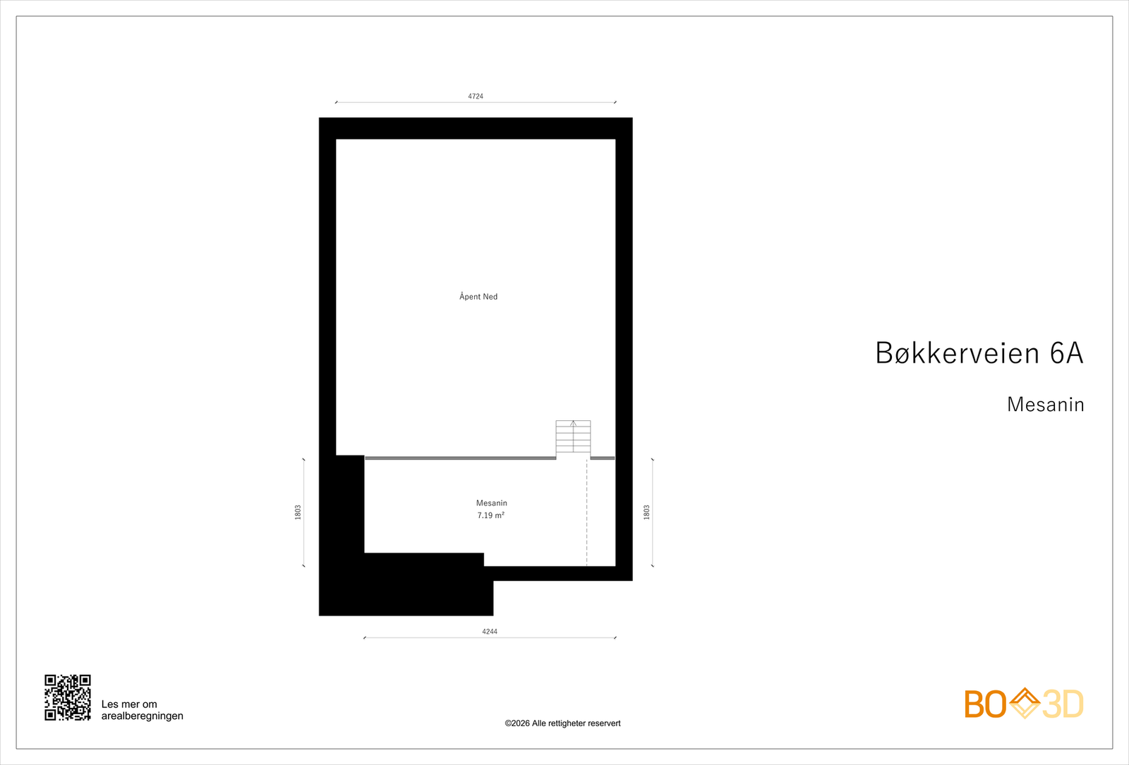 Plantegning hems/mesanin Galleribilde
