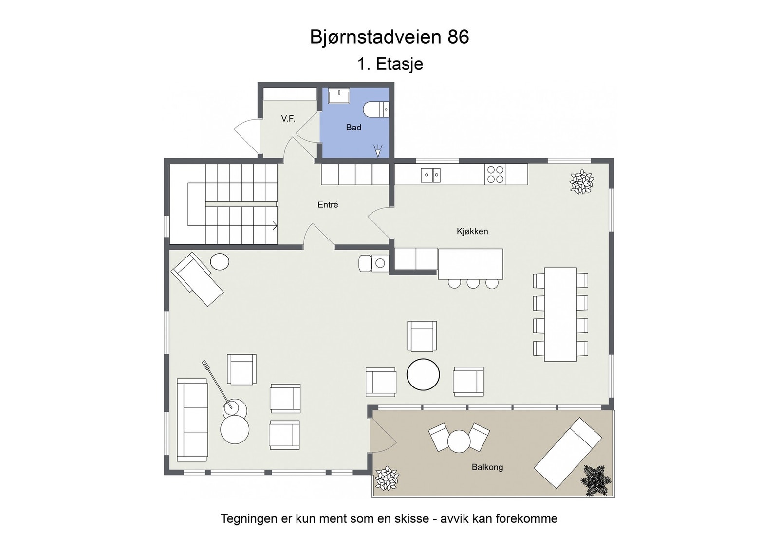 Planløsning 1. etg Galleribilde