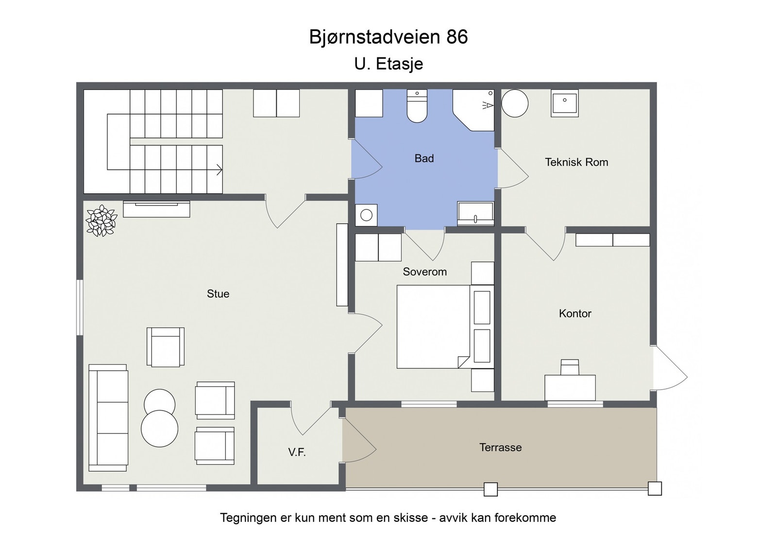 Planløsning U. etg Galleribilde
