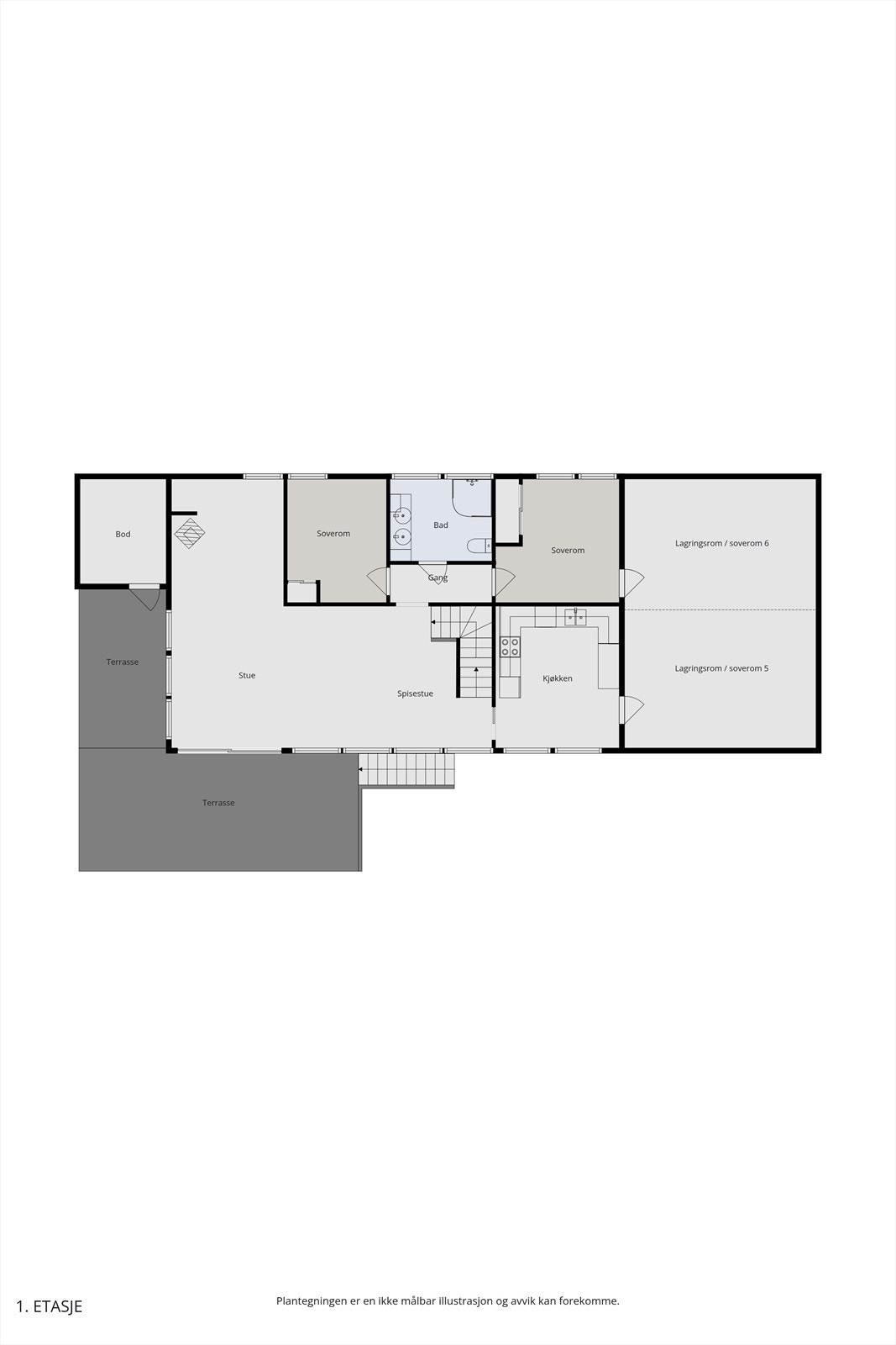 Plantegning av 1. etasje Galleribilde