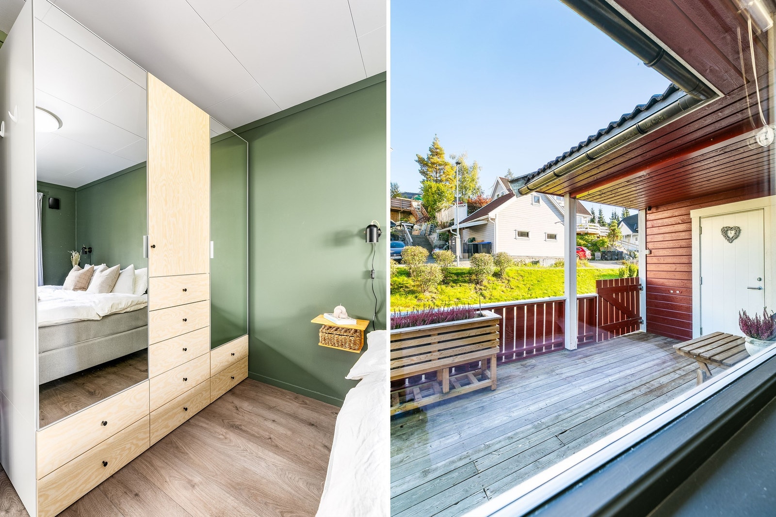 Soverommenes vinduer vender mot den siden av bygget hvor det ikke er varmende ettermiddags- eller kveldssol. Galleribilde