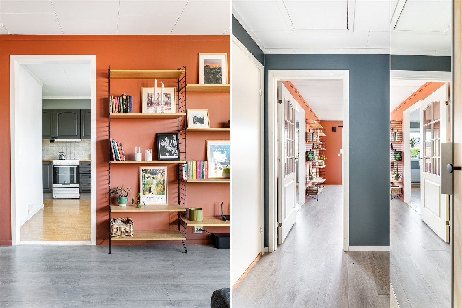 Kjøkkenet er adskilt i eget rom, vegg i vegg med stuen. Galleribilde