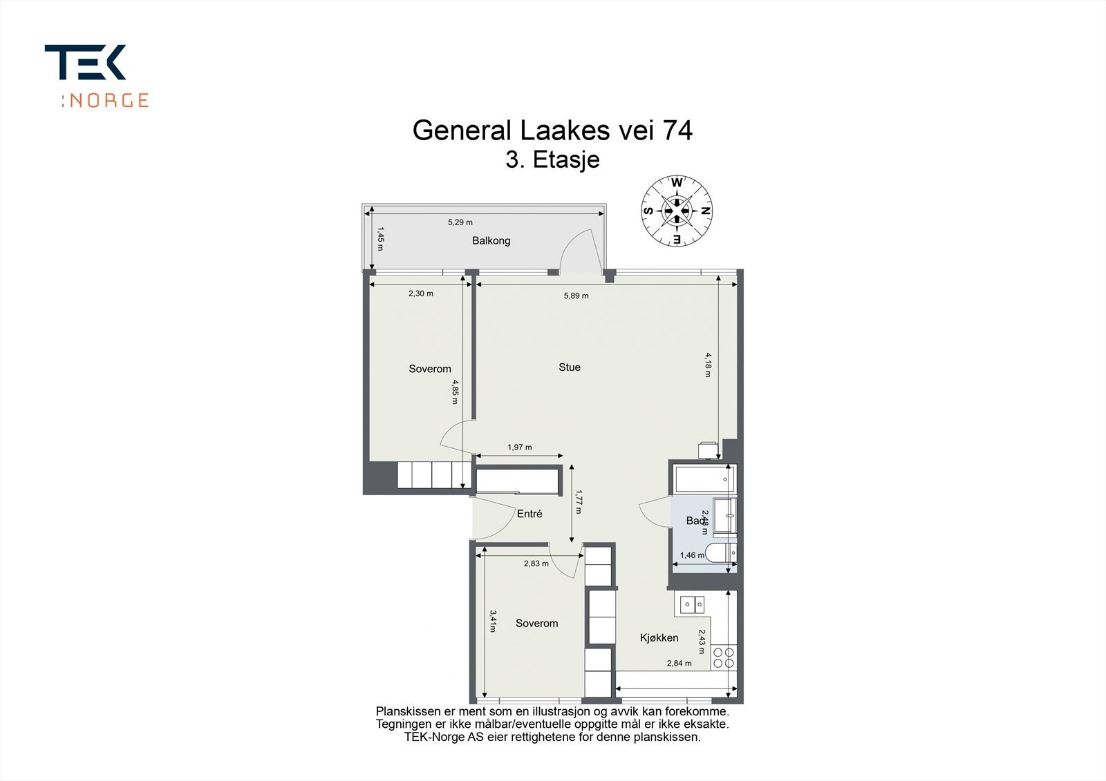 General Laakes vei 74 - 2D - 3. Etasje - Galleribilde
