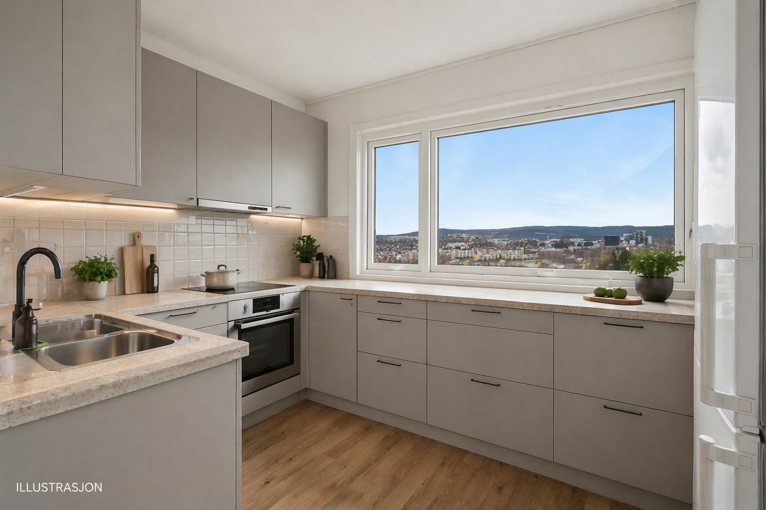 Illustrasjon kjøkken (Digital renovering) Galleribilde