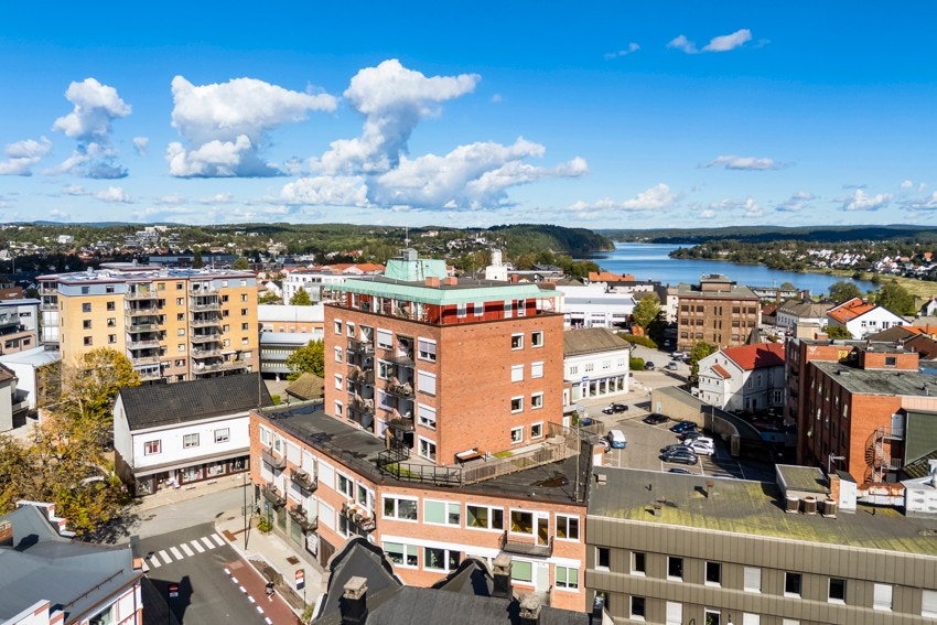 Dronefoto over nabolaget Galleribilde