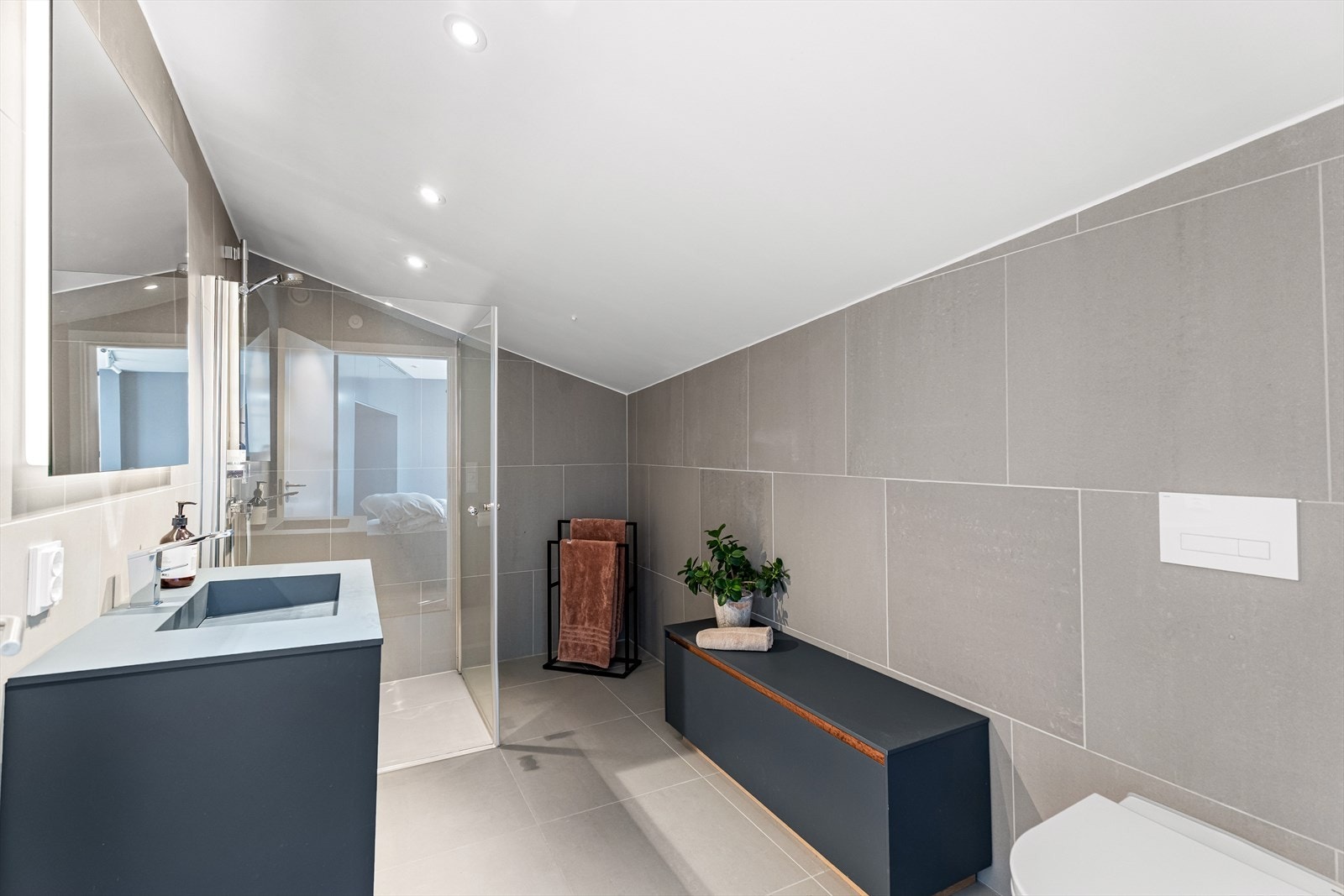 Bad en suite fra hovedsoverom Galleribilde