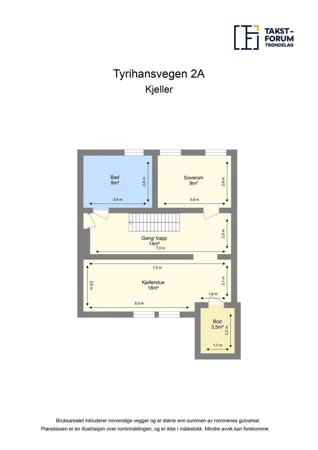 Plantegning kjeller. Galleribilde