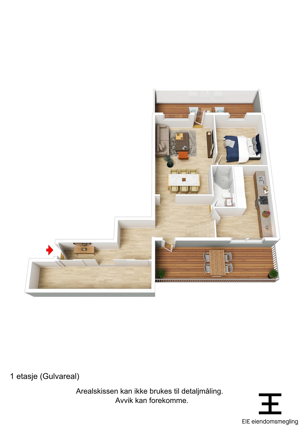 3D planløsning. Galleribilde