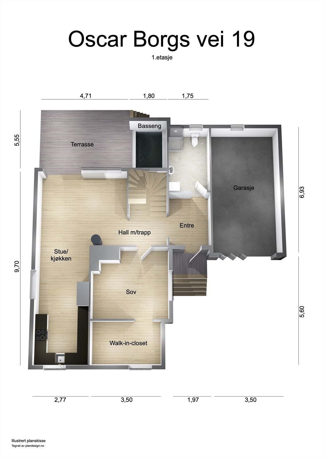 Plantegning 1- etasje Galleribilde