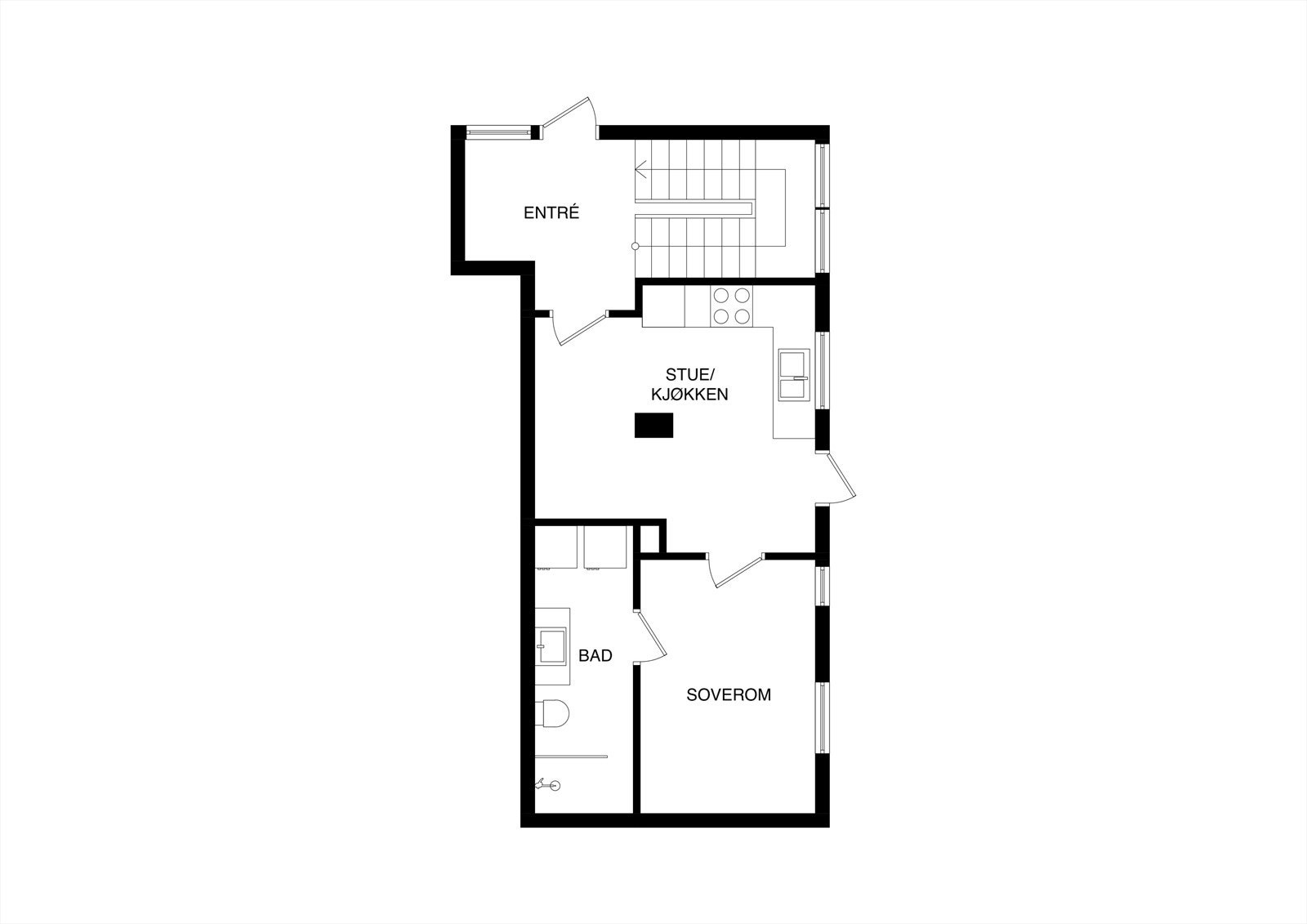 Plantegning 1. etasje Galleribilde