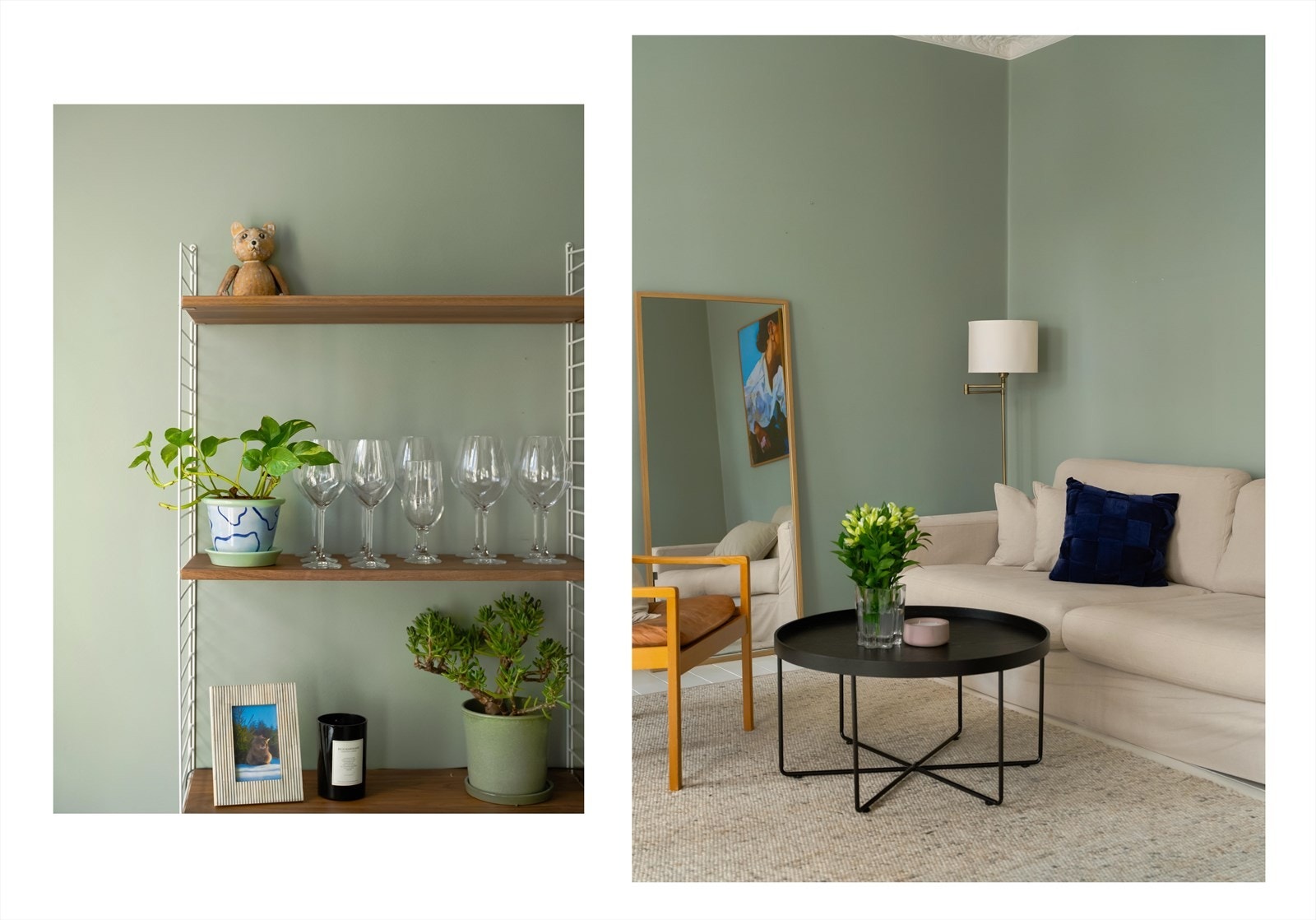 Hyggelig rom med detaljer som lister og stukkatur, som gir særpreg. Galleribilde