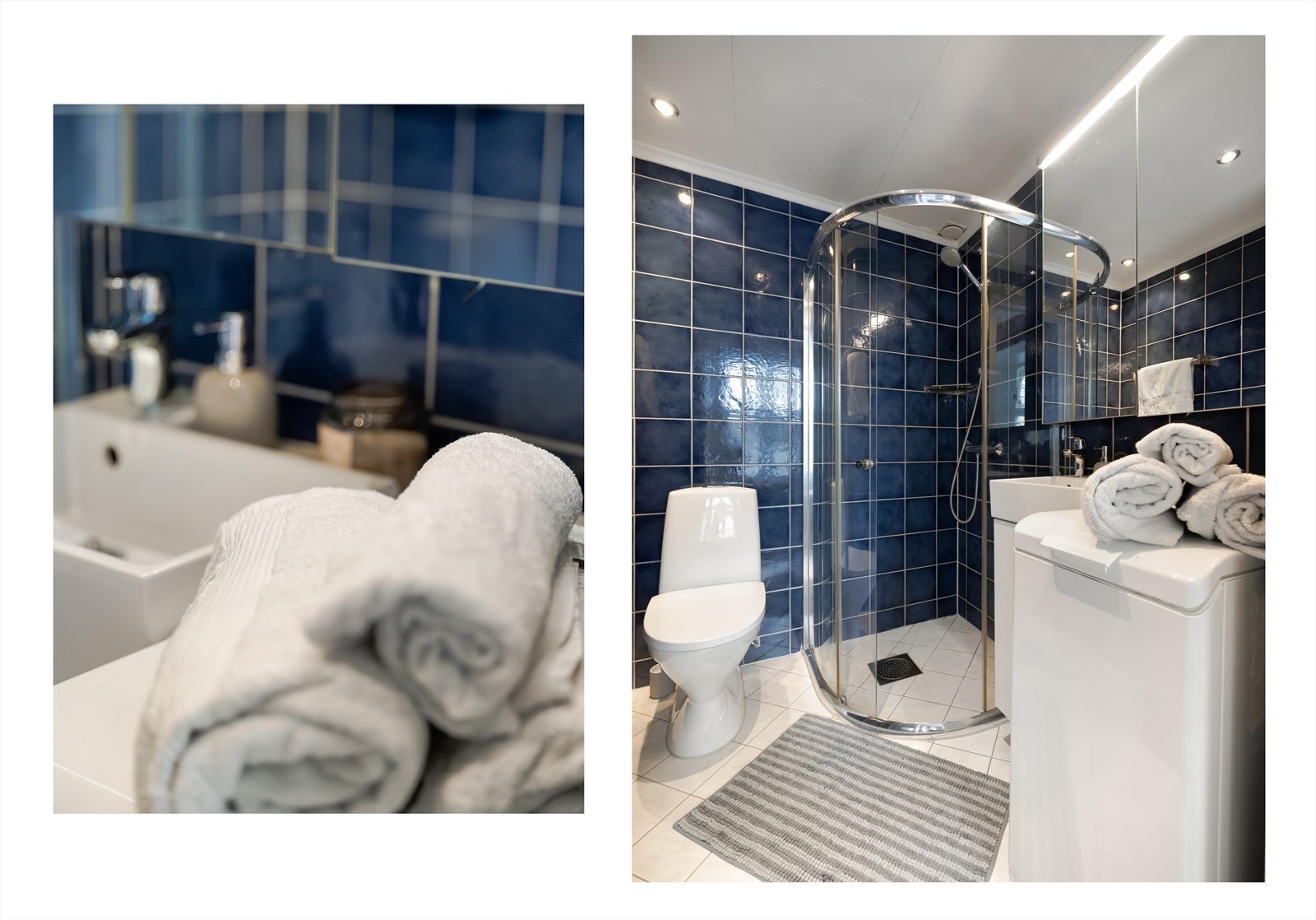 Badet har også flislagt gulv med gulvvarme. Galleribilde