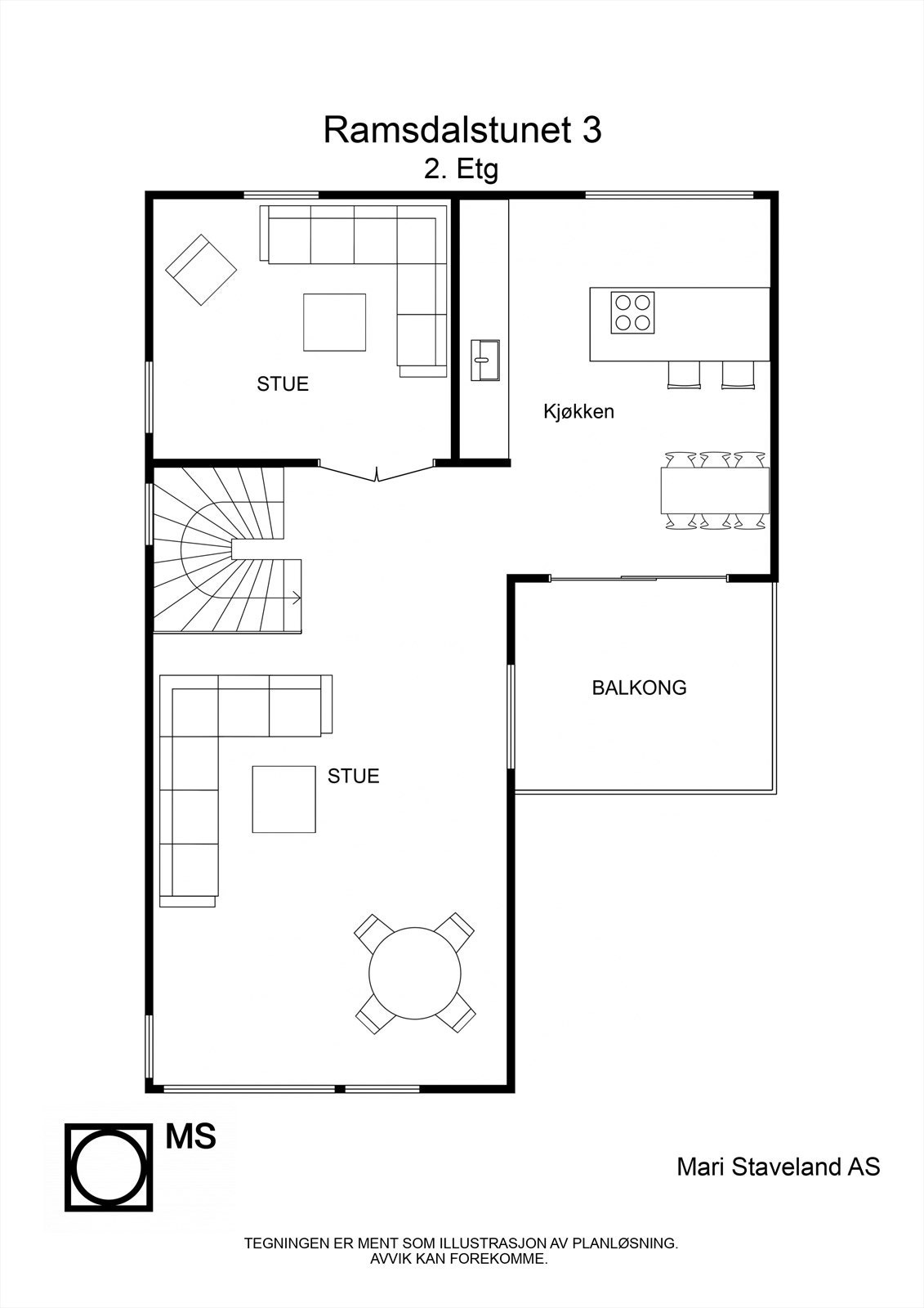 Ramsdalstunet 3 - 2D - 2. Etg - Letterhead Galleribilde