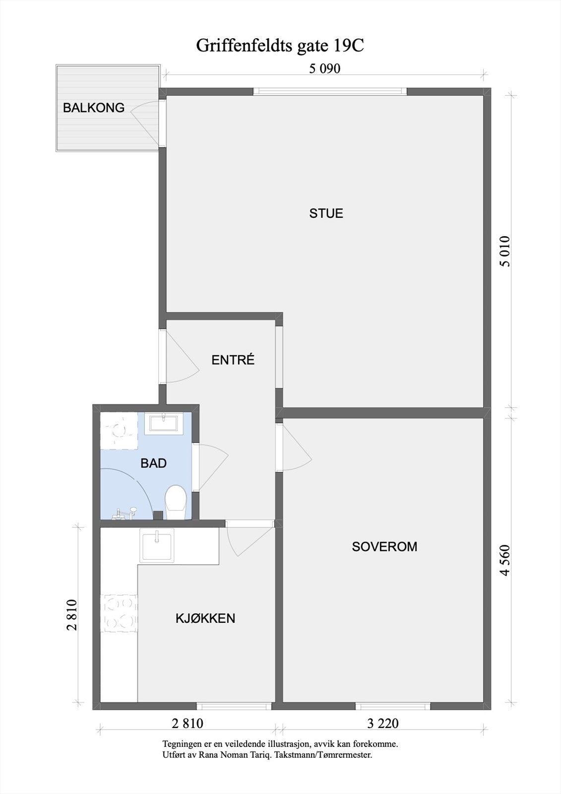 Planskisse. Bod på loft med skråtak på ca. 2 kvm (gulvareal på ca. 10 kvm). Bod i kjeller på ca. 4 kvm. Galleribilde