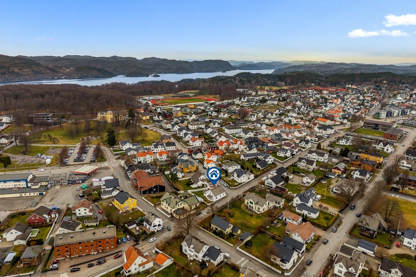 Områdebilde tatt med drone. Galleribilde