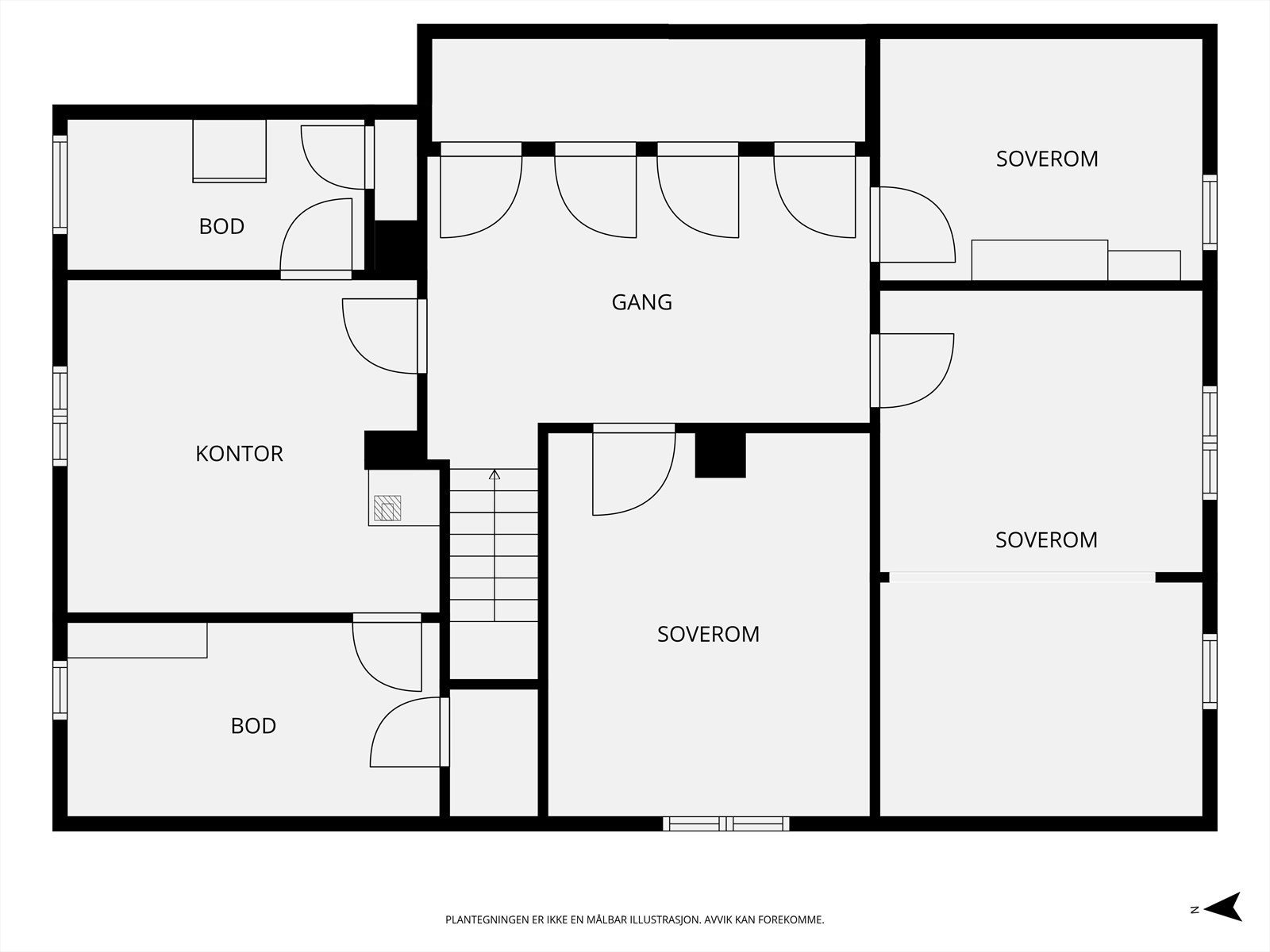 Plantegning loftsetasjen. Galleribilde
