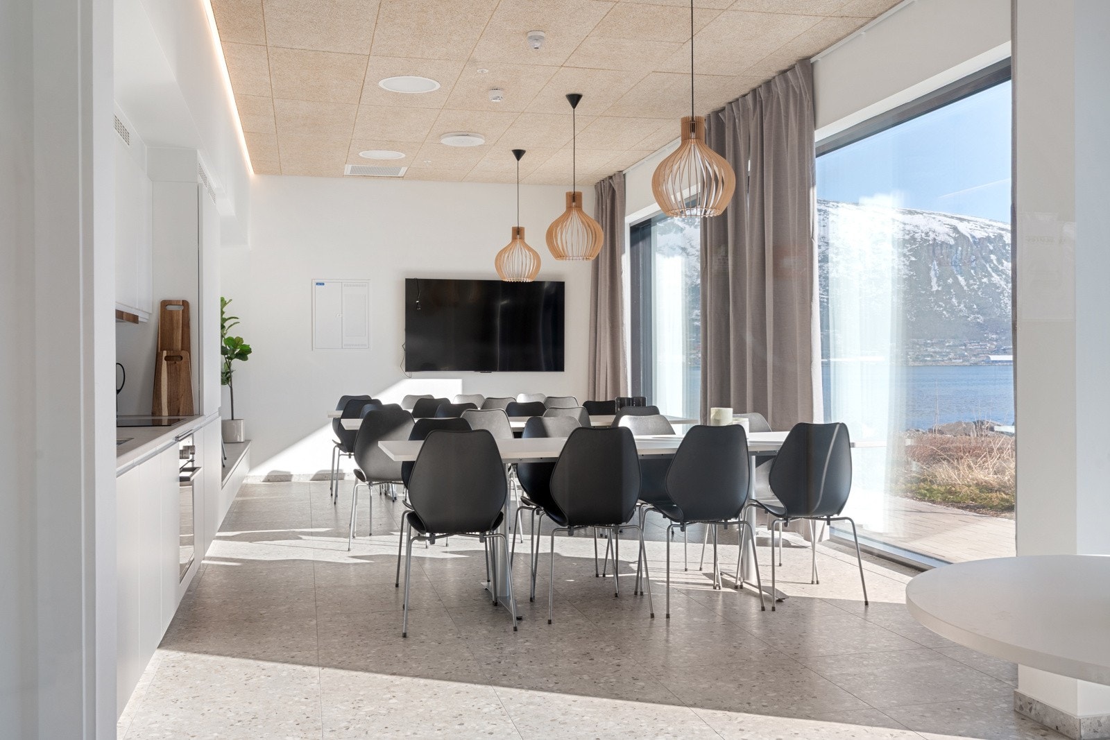 Sameiet har fine fellesarealer med selskapslokale for arrangementer.