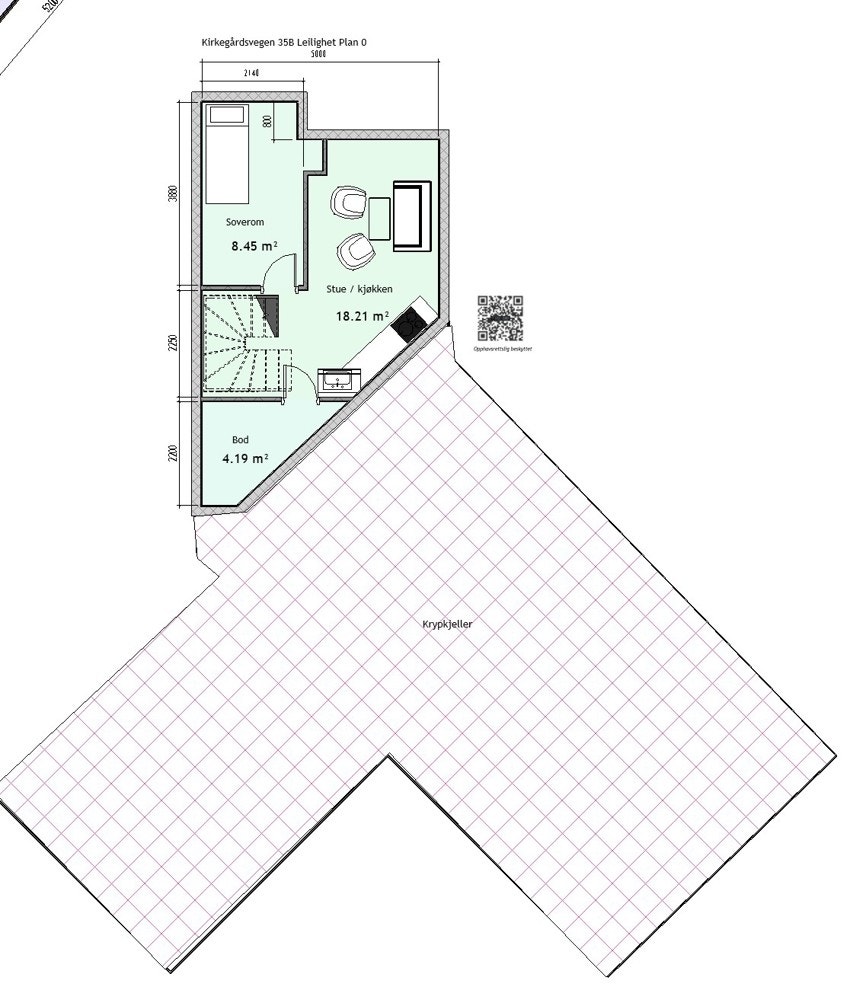Kirkegårdsvegen 35B Leilighet kjeller