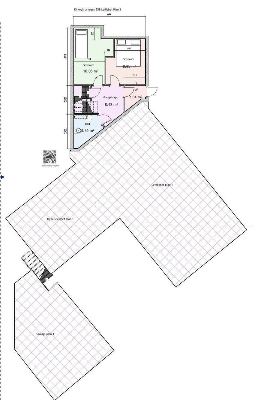 Kirkegårdsvegen 35B Leilighet plan 1
