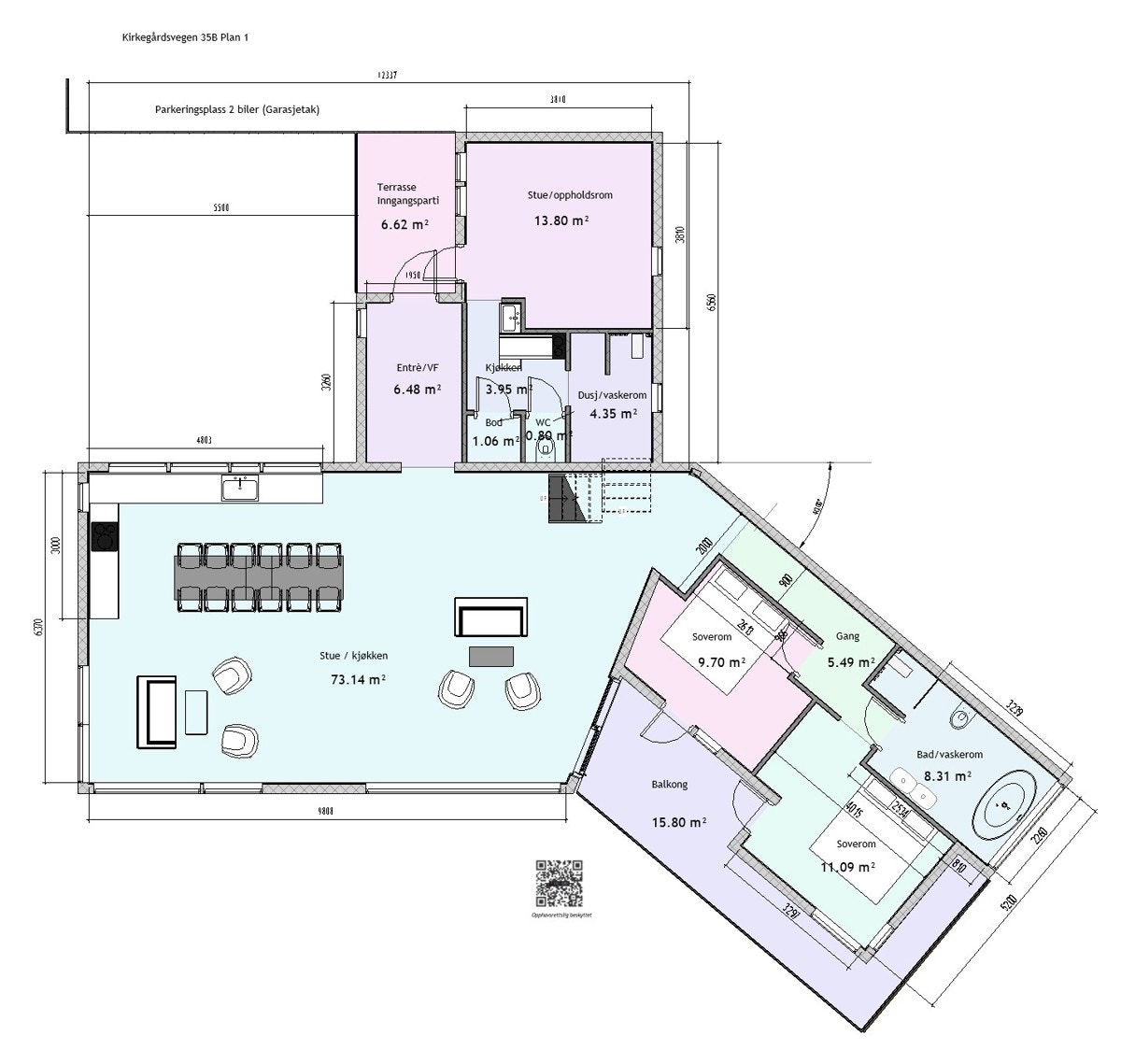 Kirkegårdsvegen 35B plan 1