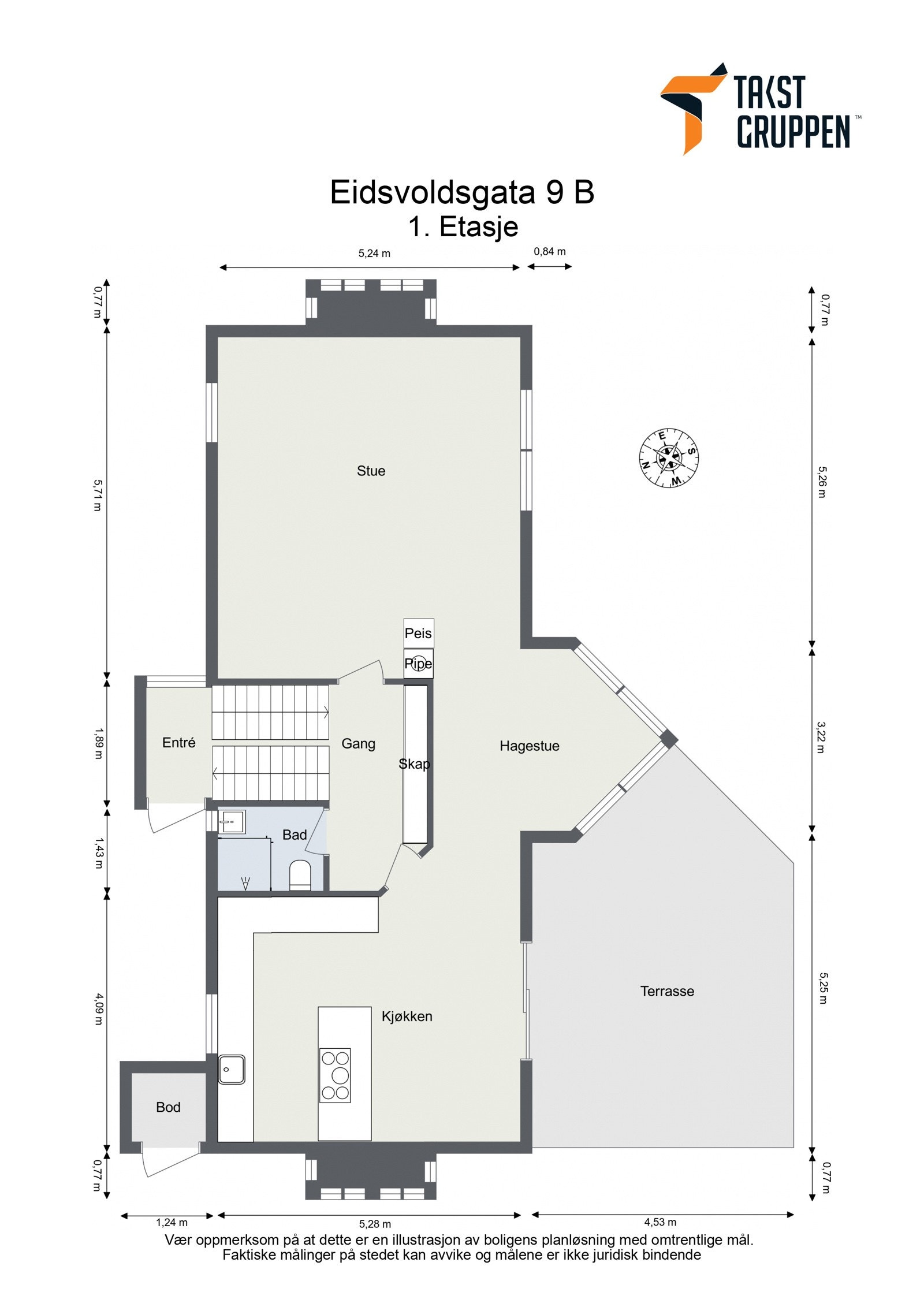 Plantegning 1. etasje Galleribilde