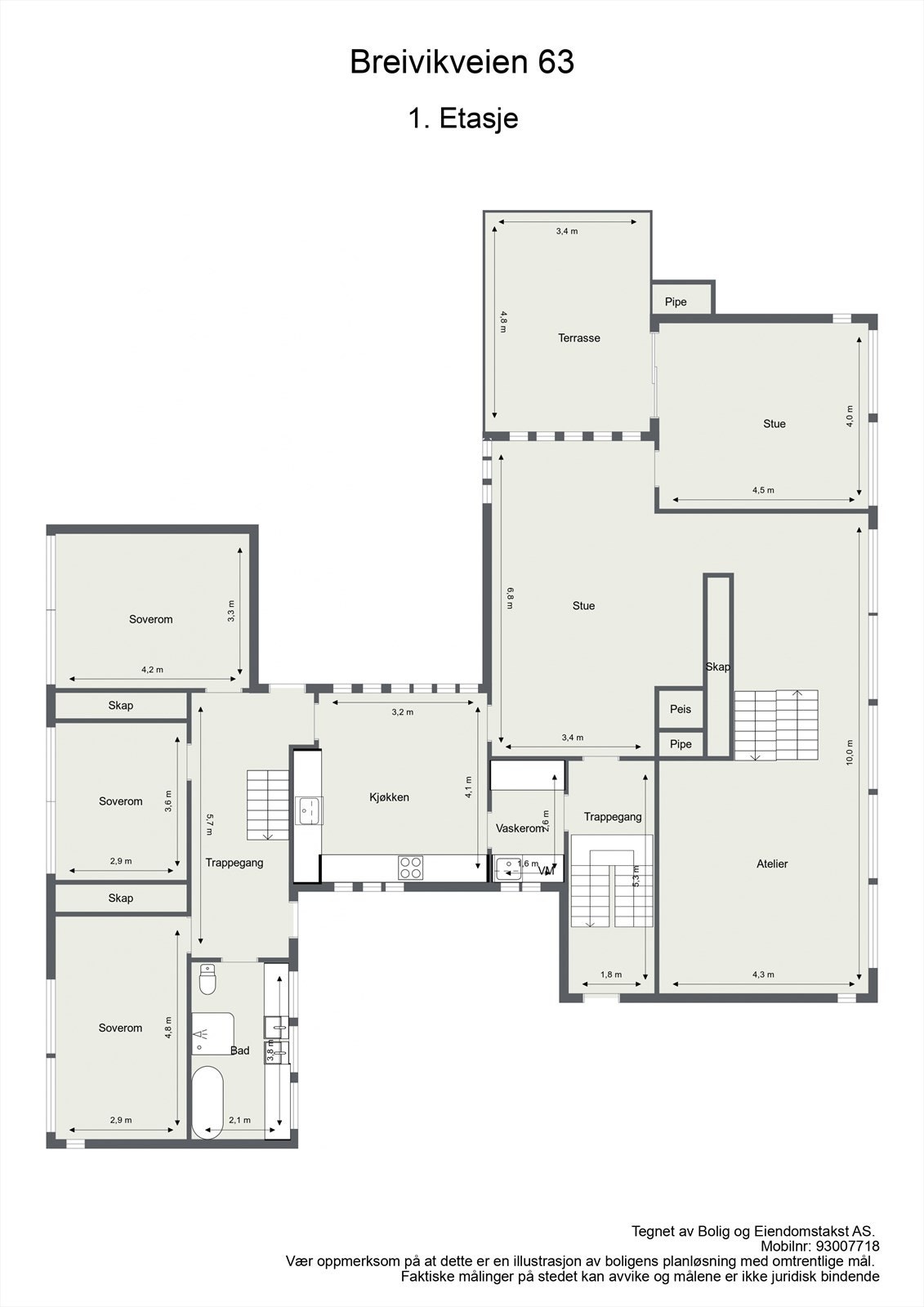 Plantegning 1. Etasje Galleribilde