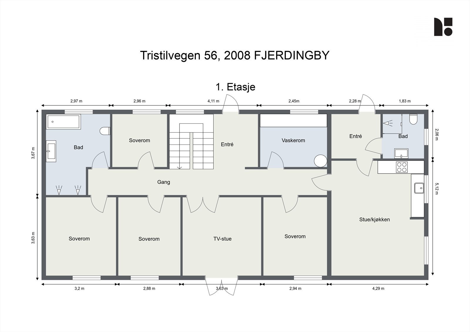 Plantegning 1.etasje Galleribilde