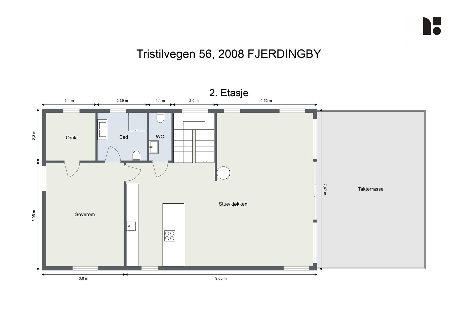 Plantegning 2.etasje Galleribilde