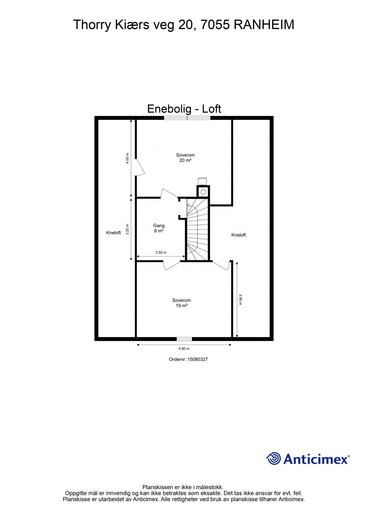 Planskisse, loft. Galleribilde