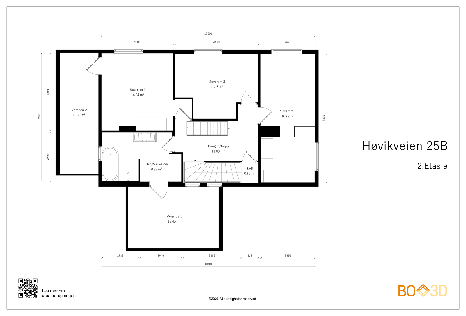 Plantegning 2. etasje Galleribilde