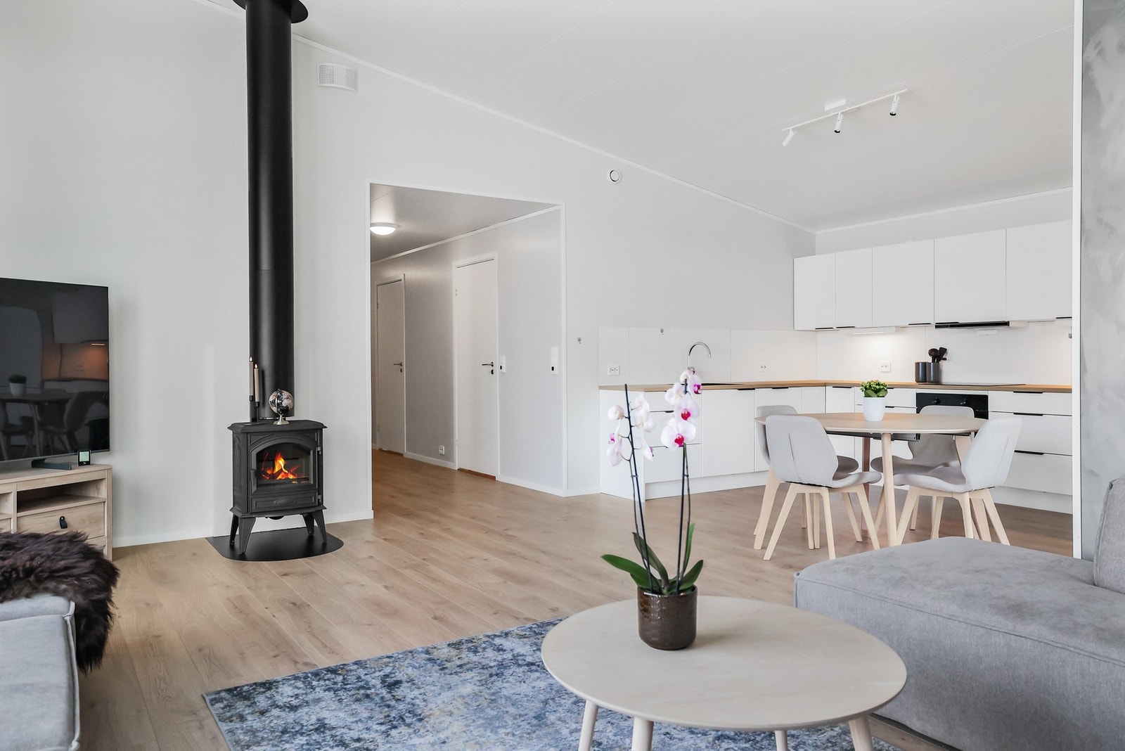 En moderne vedovn sørger for ekstra varme og hygge på kalde dager. Galleribilde