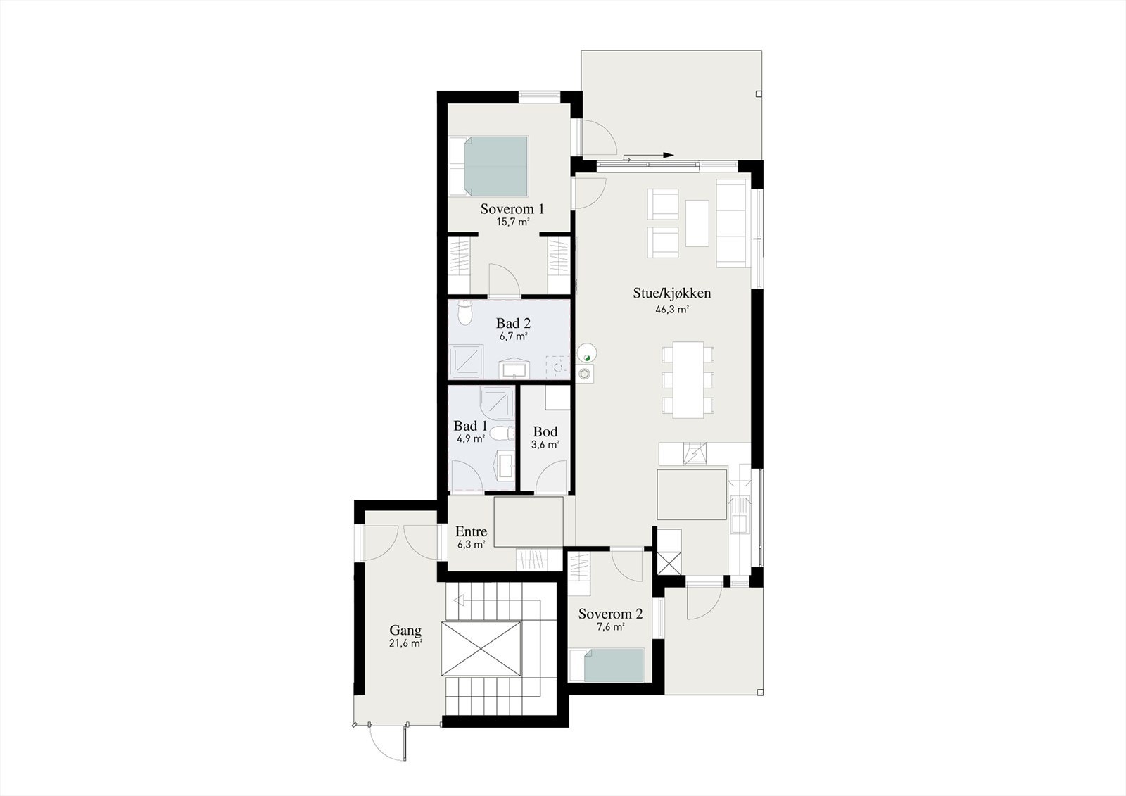 Plantegning: E-01-Plan-1-etg-B03-02_002.jpg Galleribilde