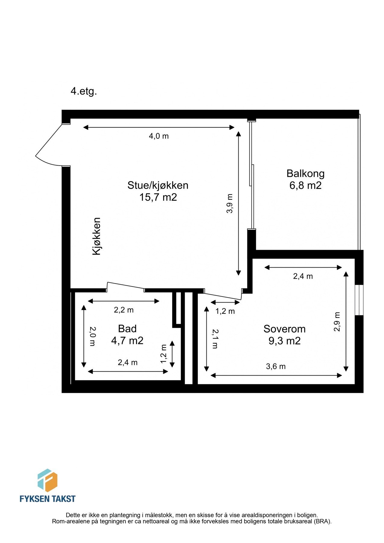 Målsatt planskisse. Galleribilde