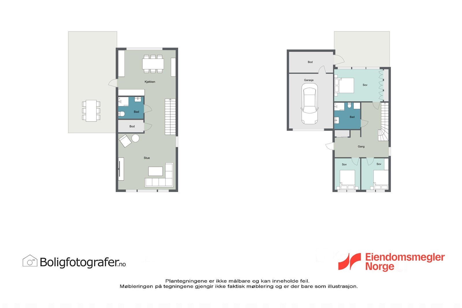 Plantegning begge etasjer Galleribilde