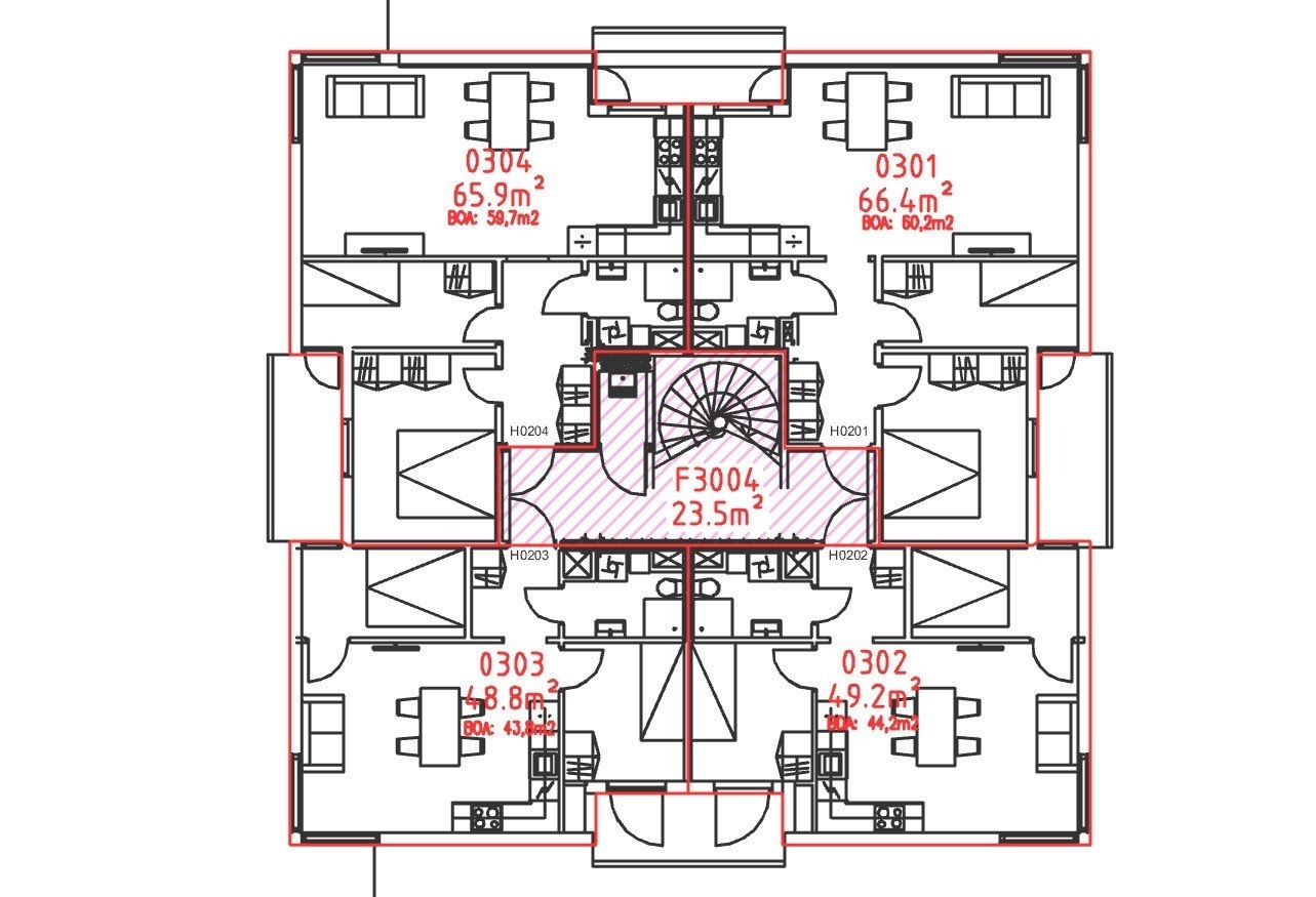 Plantegning 3. etg.
301 ledig. Galleribilde
