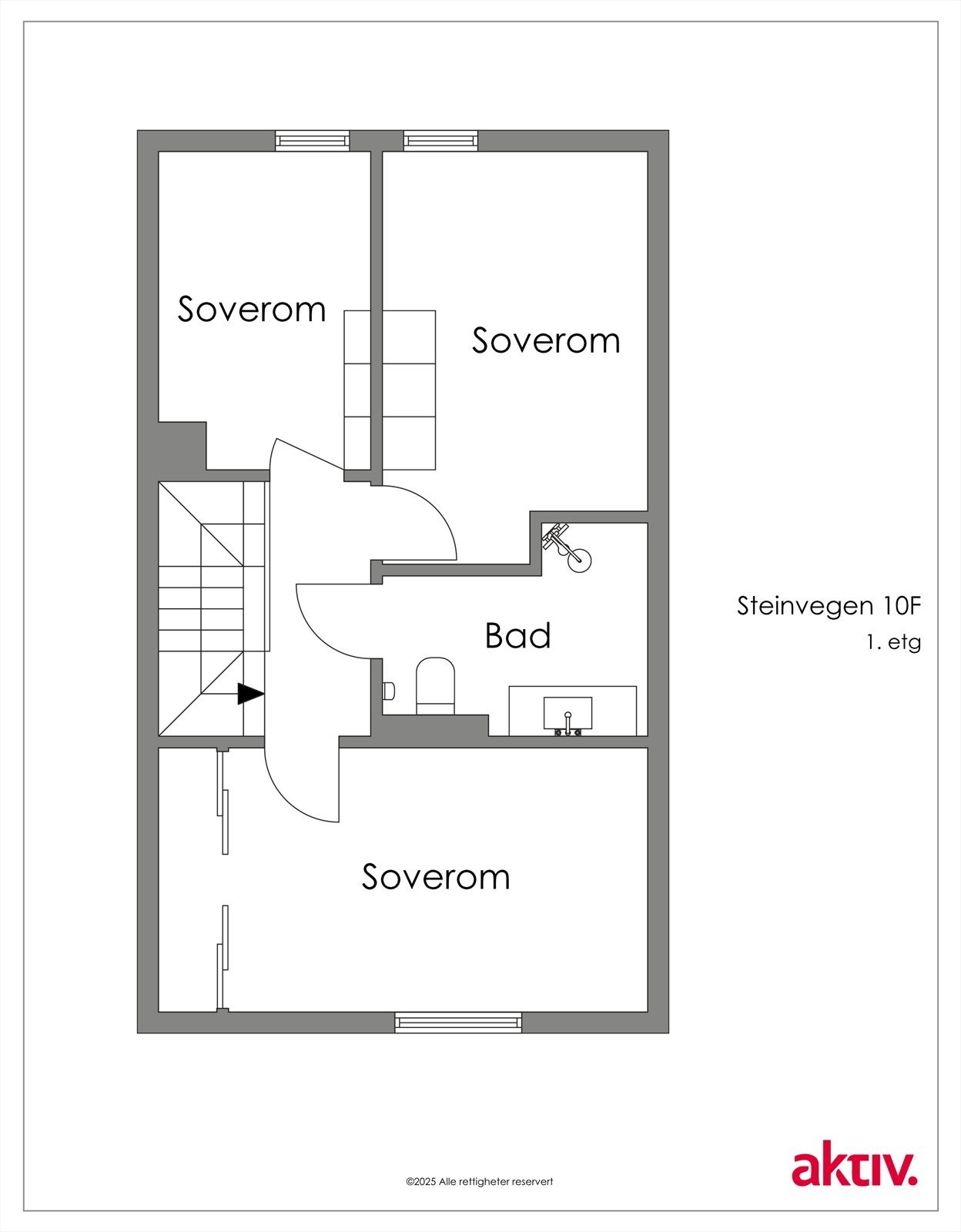 Plantegning loft. Galleribilde