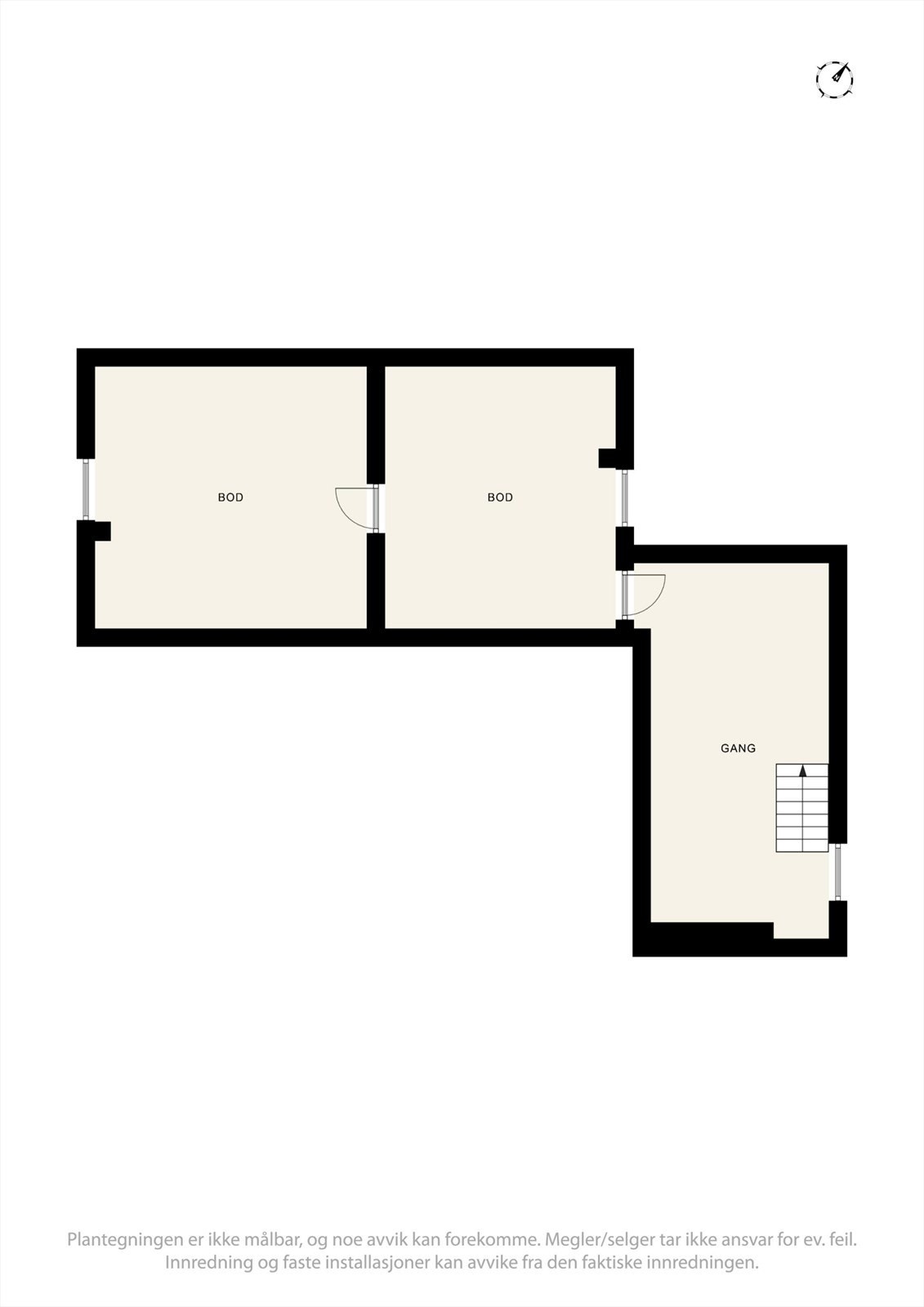 Kjelleren består av flere boder og gir rikelig med lagringsplass. Arealet er definert som tilleggsdel (S-rom). Galleribilde