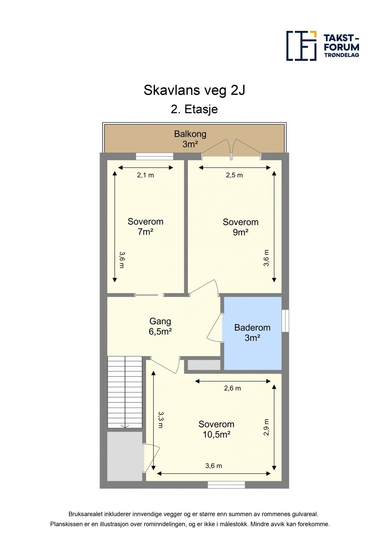 Planskisse 2.etg. med arealer. Galleribilde