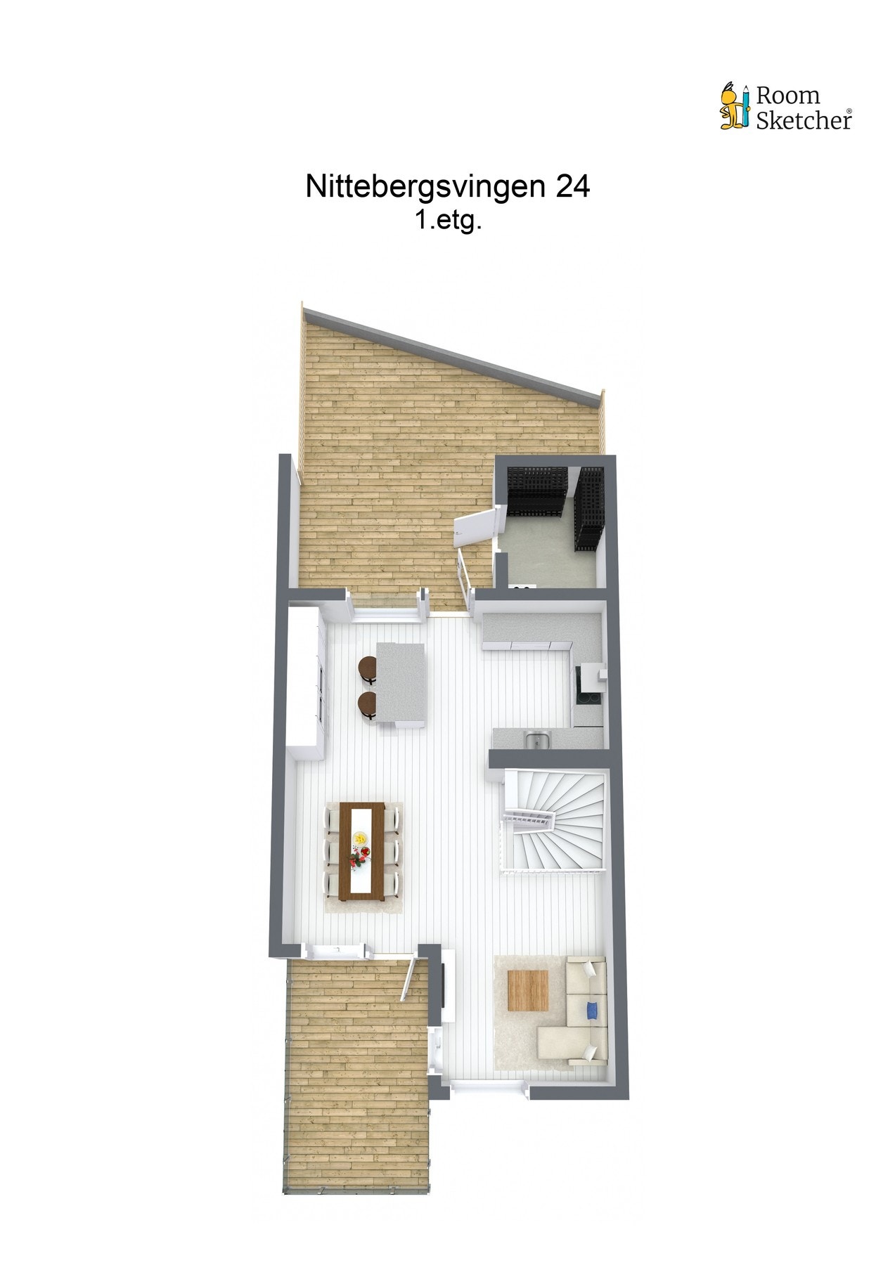 Plantegning 1. etasje Galleribilde