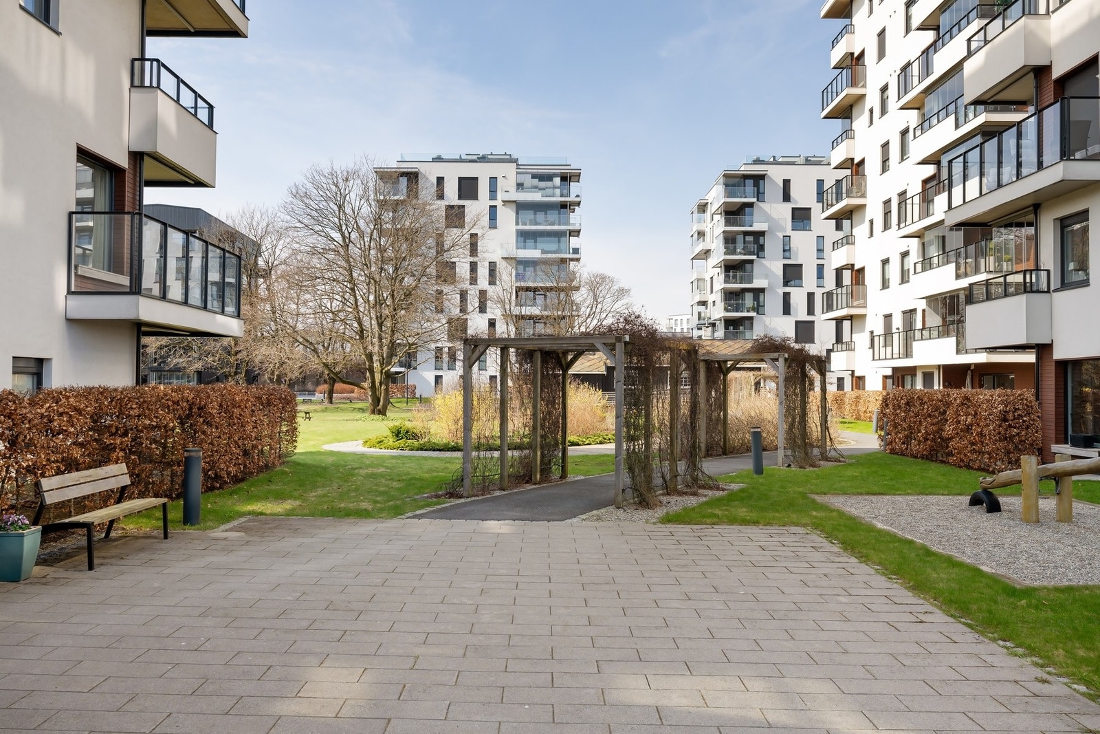 Fellesområdet er pent opparbeidet Galleribilde