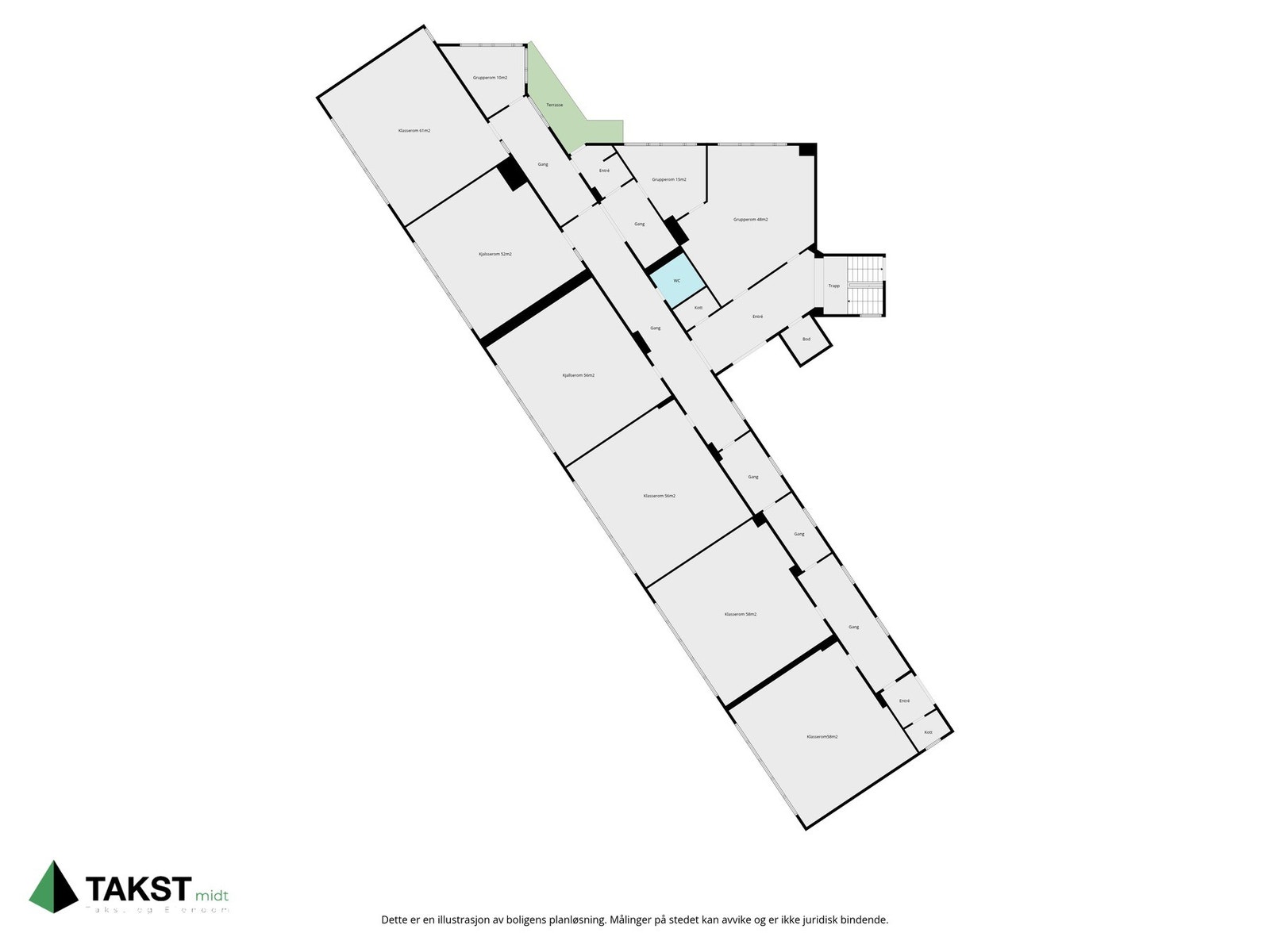 Planskisse første etasje - påbygd del. Galleribilde