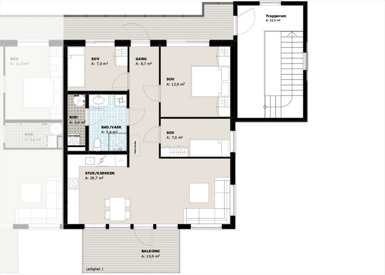 Plantegning leilighet Galleribilde