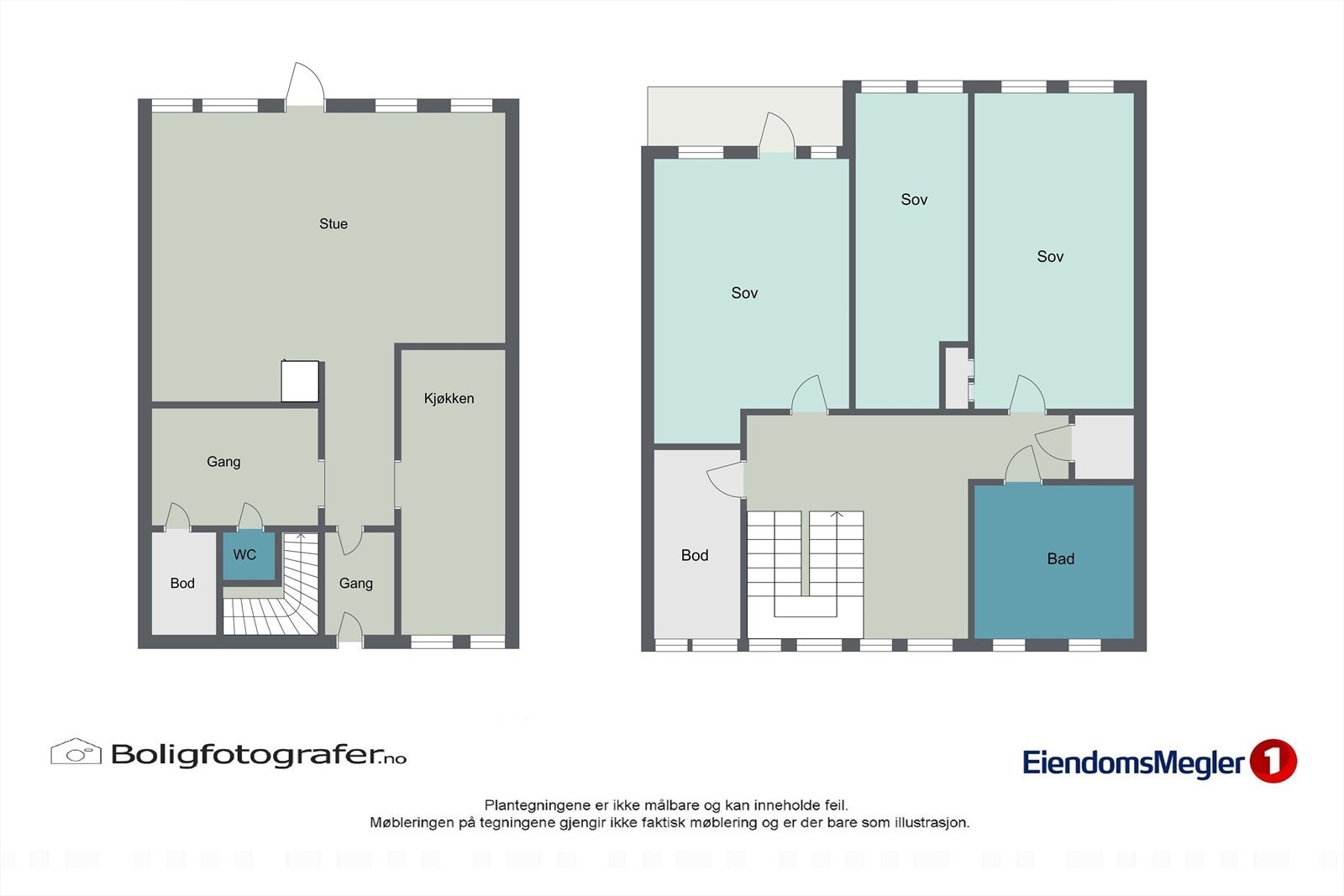 Plantegning | 1. og 2. Etasje. Galleribilde