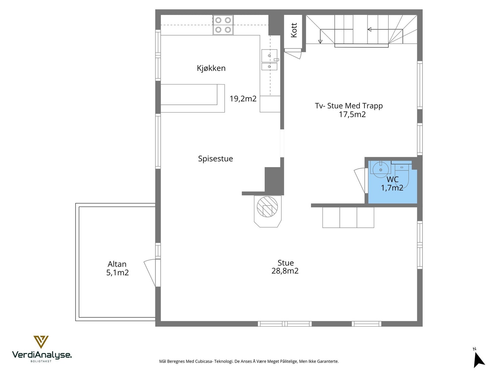 Planskisse som viser arealdisponeringen i 2. etasje. Galleribilde