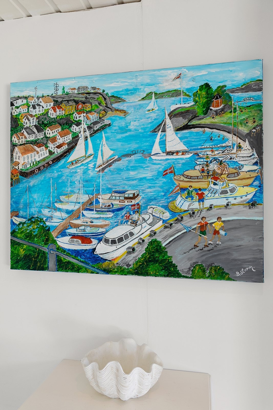 Maleri av Gunnarsholmen i Kragerø. Galleribilde