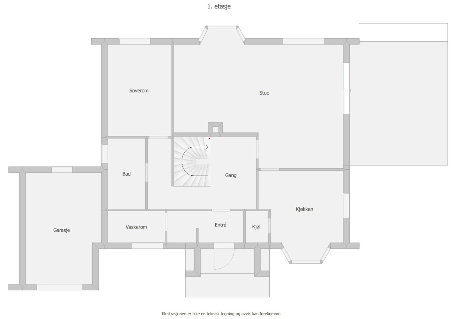 Plantegning første etasje Galleribilde